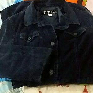 Corduroy thigh length blazer